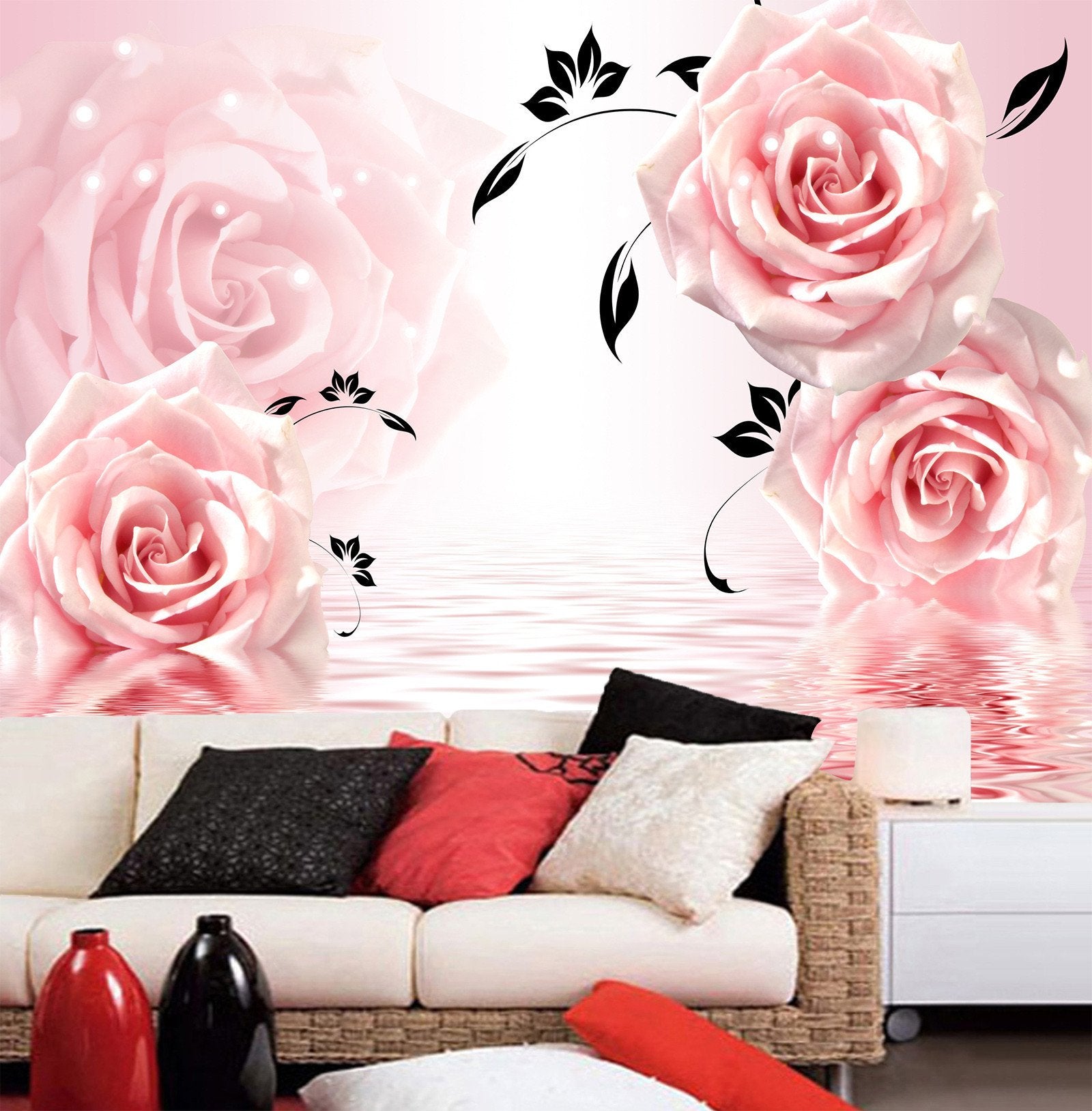 3D Elegant Pink Rose 852 Wallpaper AJ Wallpaper