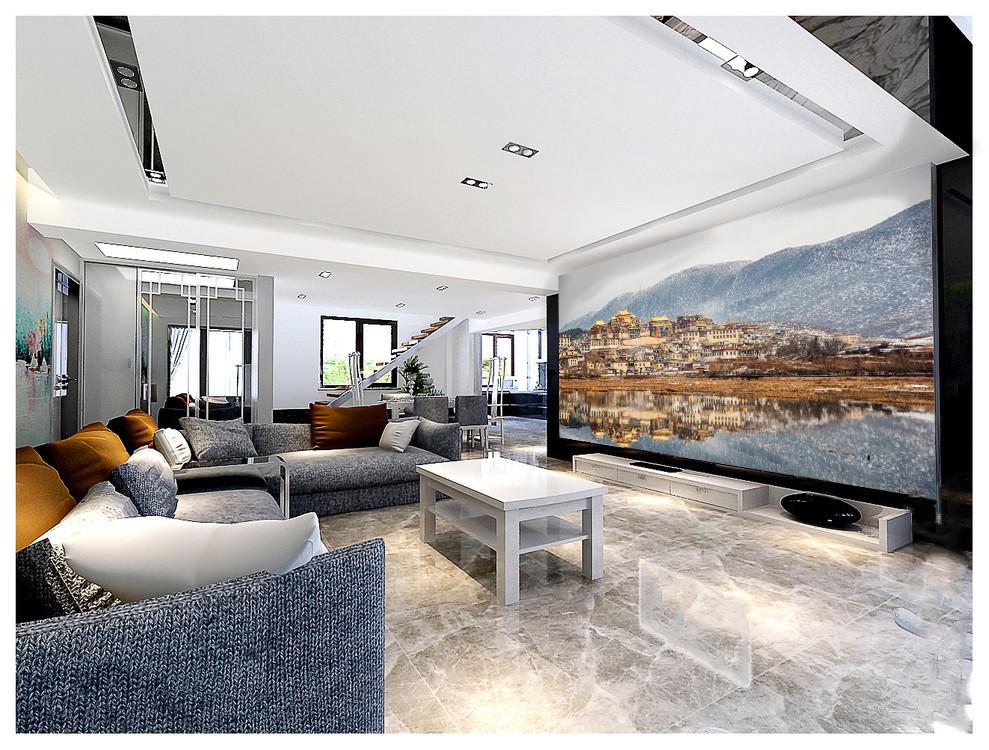 3D Mountain Foot Houses 884 Wallpaper AJ Wallpaper