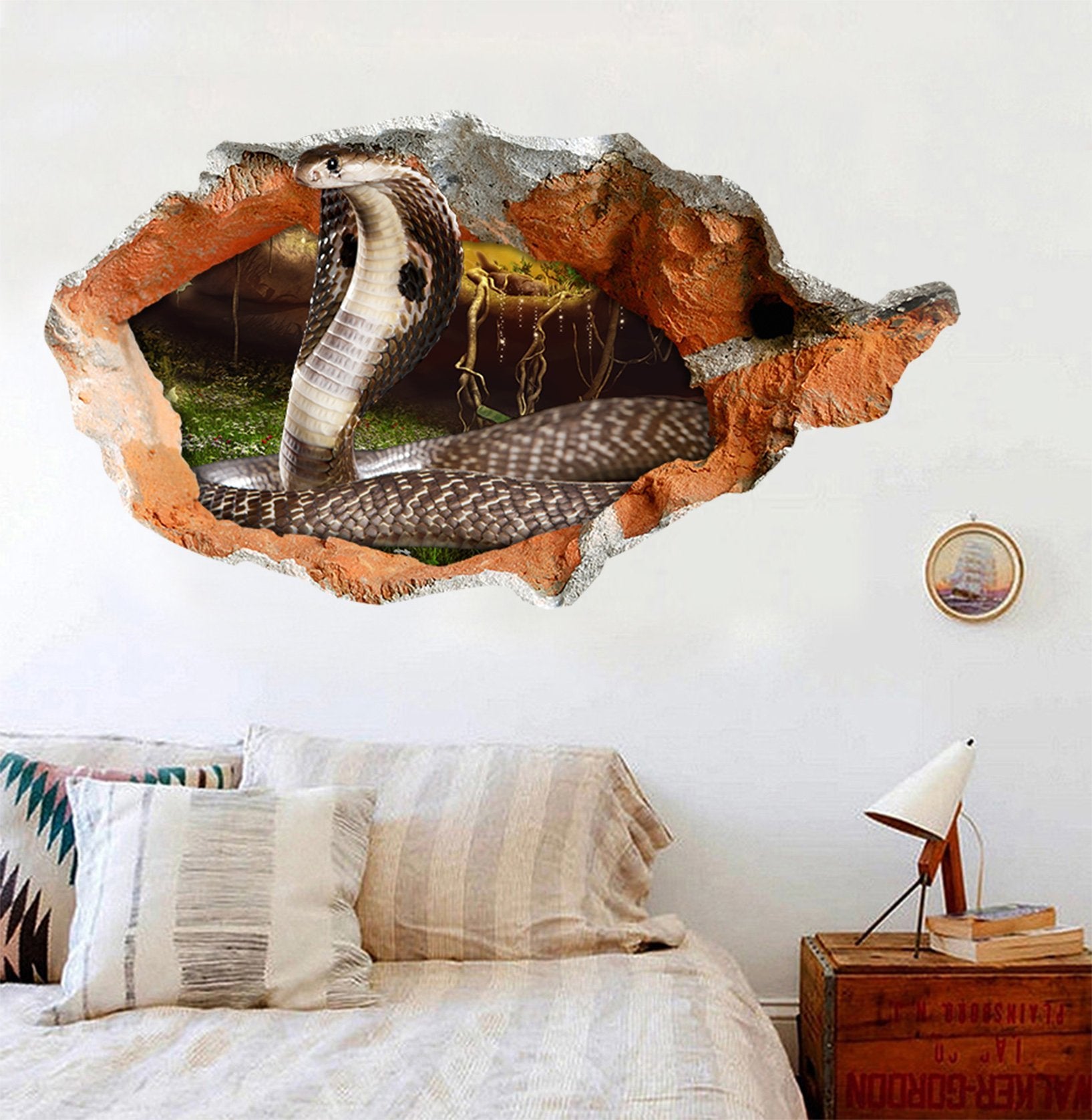 3D Smart Snake 19 Broken Wall Murals Wallpaper AJ Wallpaper