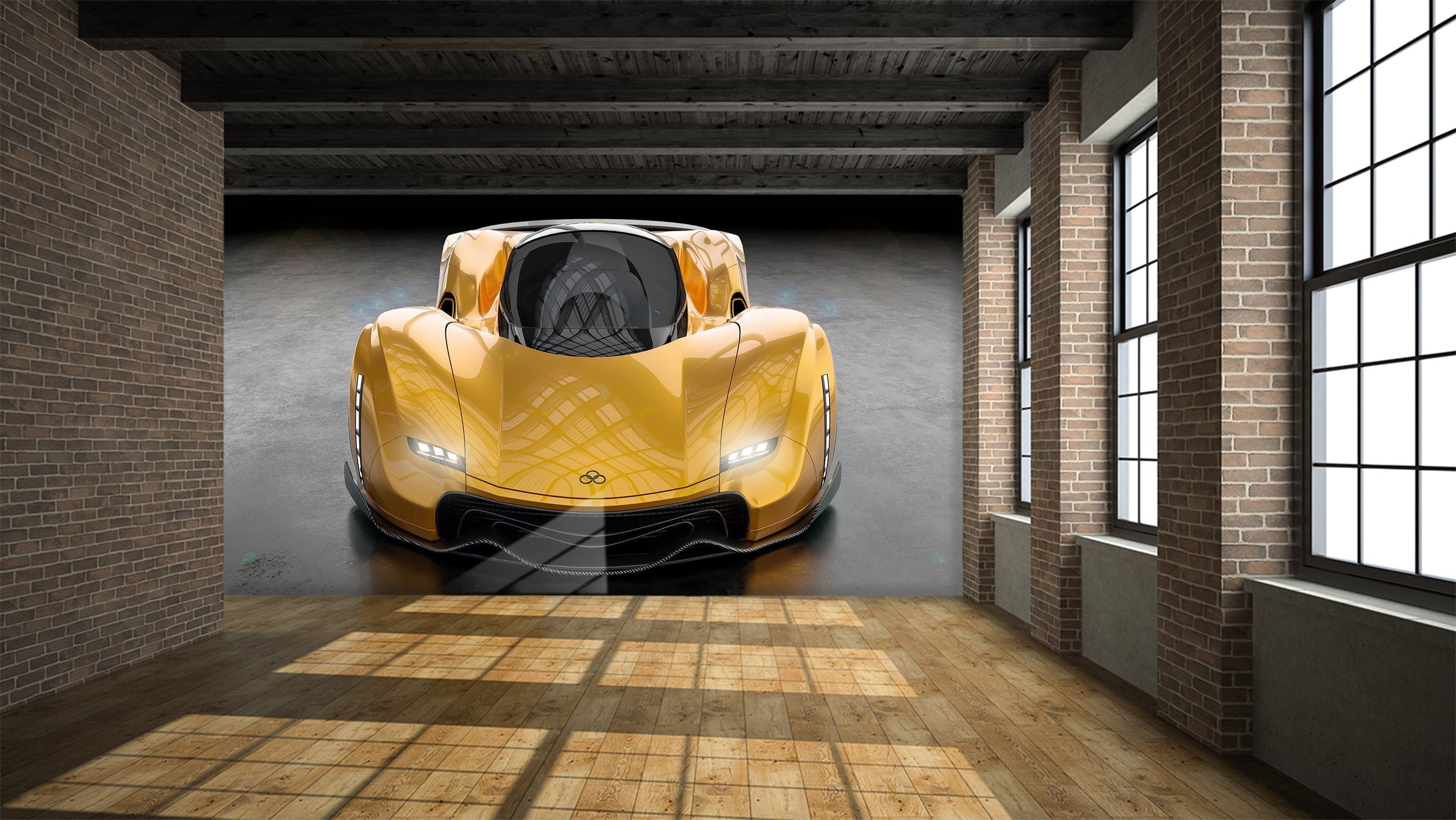 3D Yellow Front 956 Vehicle Wall Murals Wallpaper AJ Wallpaper 2