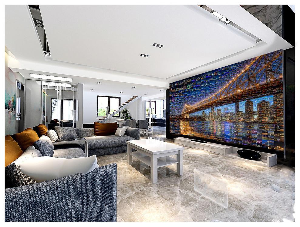 3D City Bridge Light 076 Wallpaper AJ Wallpaper