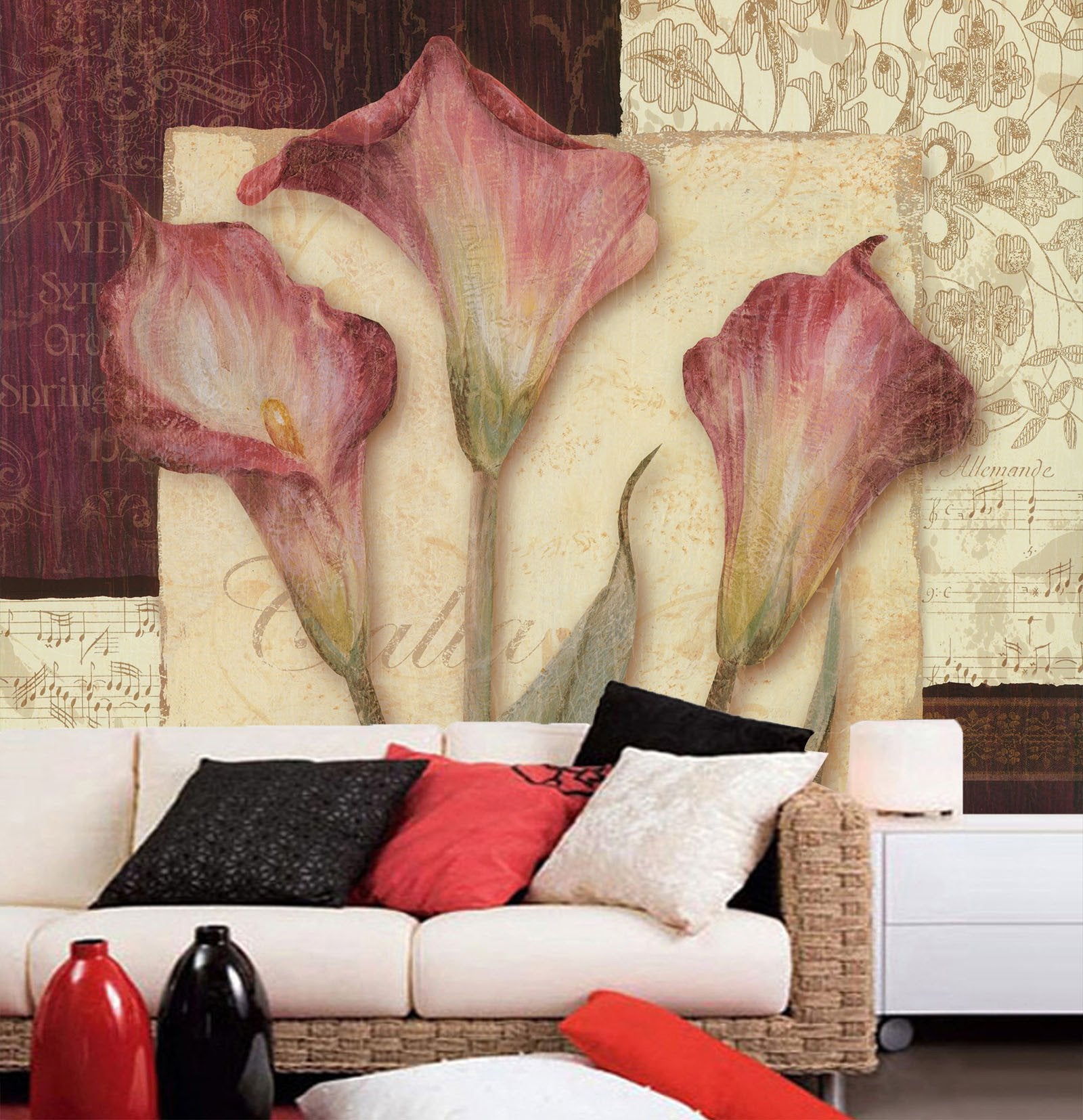 Three Flowers Wallpaper AJ Wallpaper