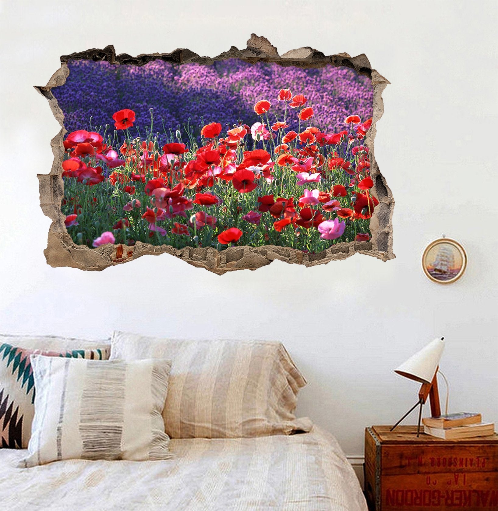 3D Bright Flowers 393 Broken Wall Murals Wallpaper AJ Wallpaper