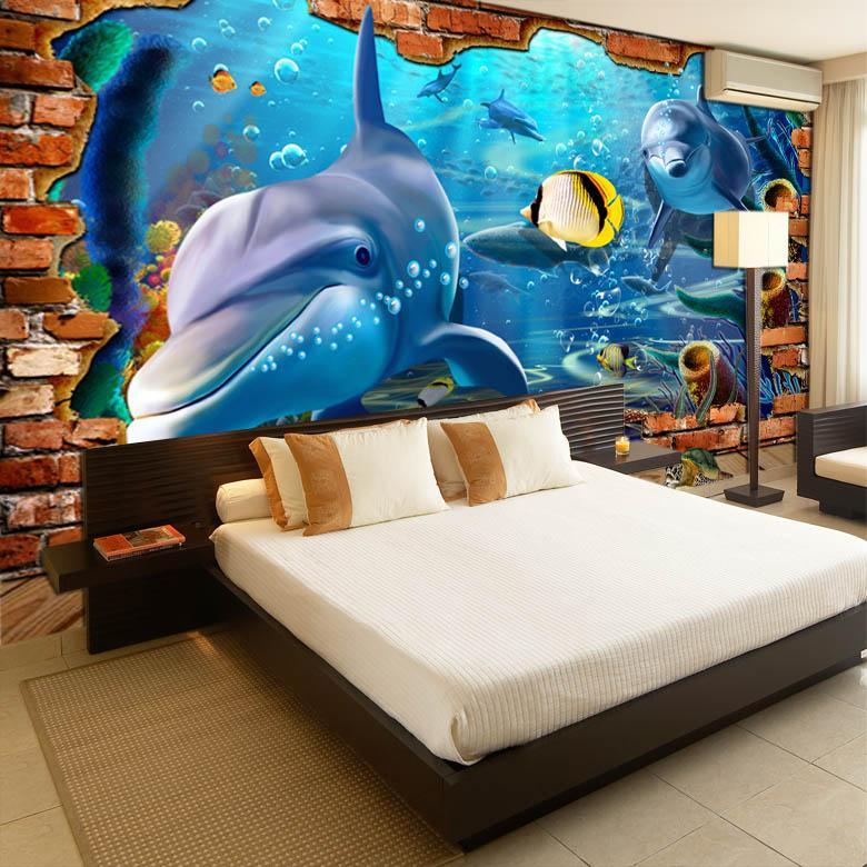 3D Smiling Dolphin 013 Wallpaper AJ Wallpaper