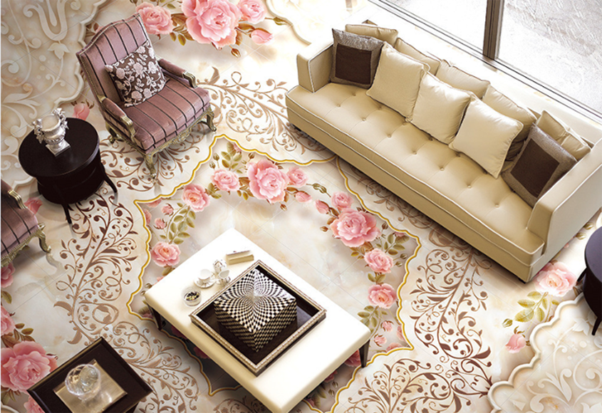 3D Fashion Pattern Floor Mural Wallpaper AJ Wallpaper 2