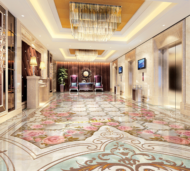 3D Beautiful Pattern Floor Mural Wallpaper AJ Wallpaper 2