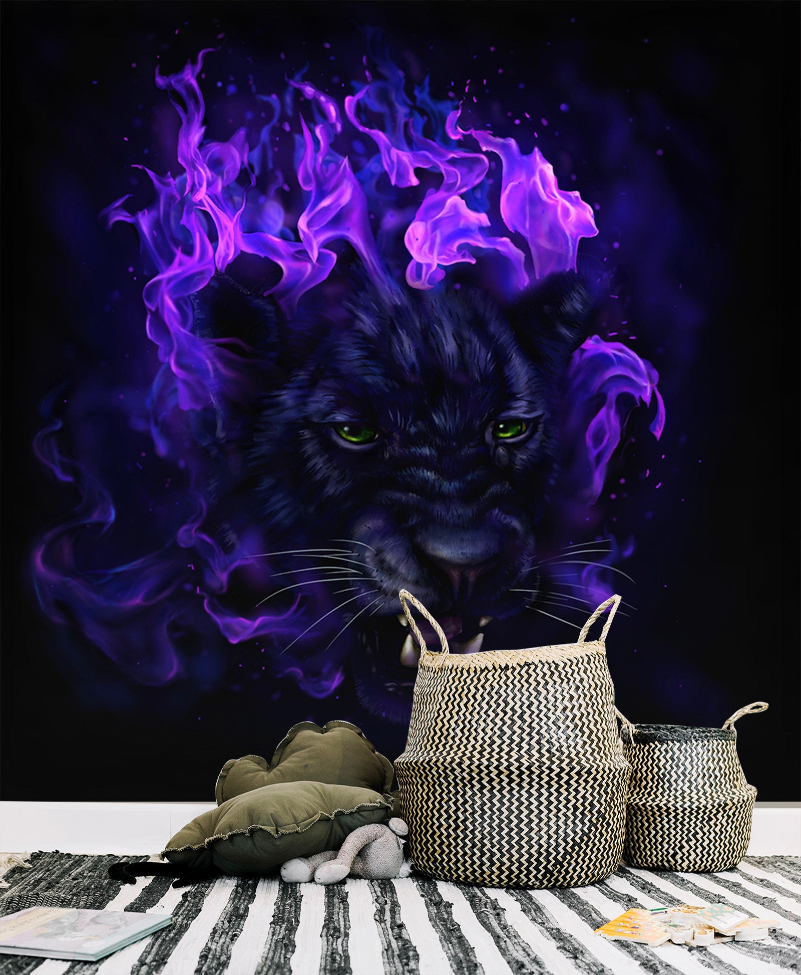 3D Purple Tiger 330 Wall Murals