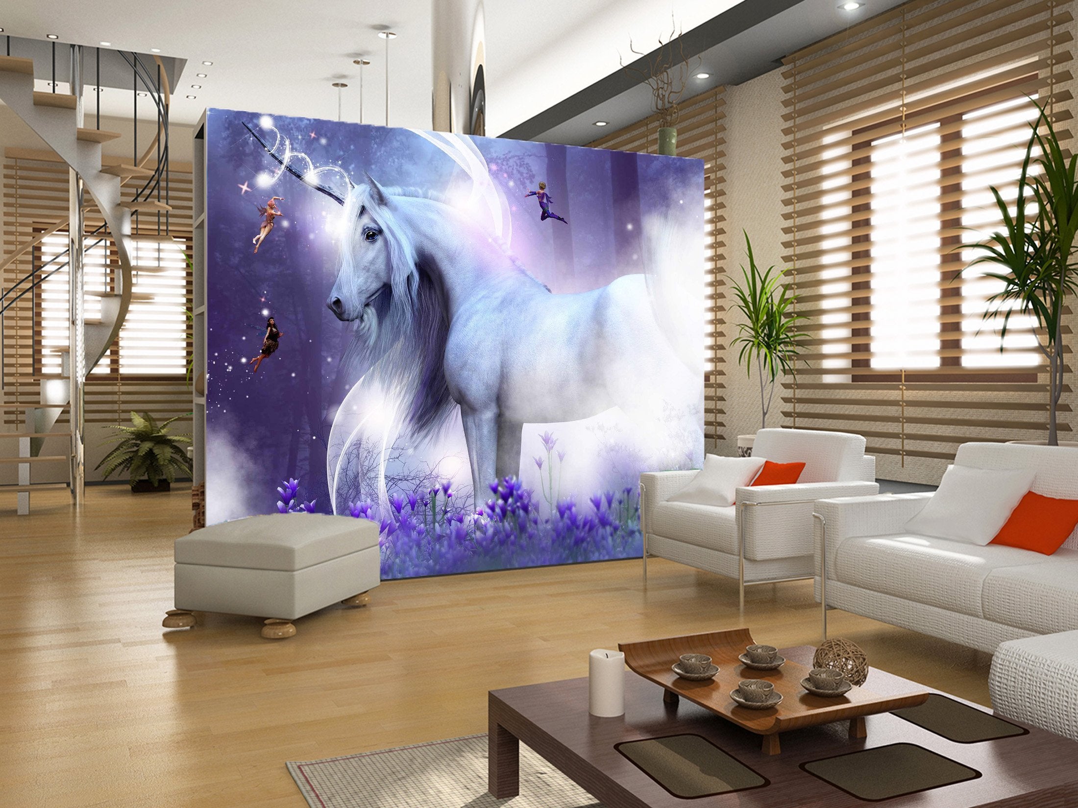 3D Elf Unicorn Flower 280 Wallpaper AJ Wallpaper