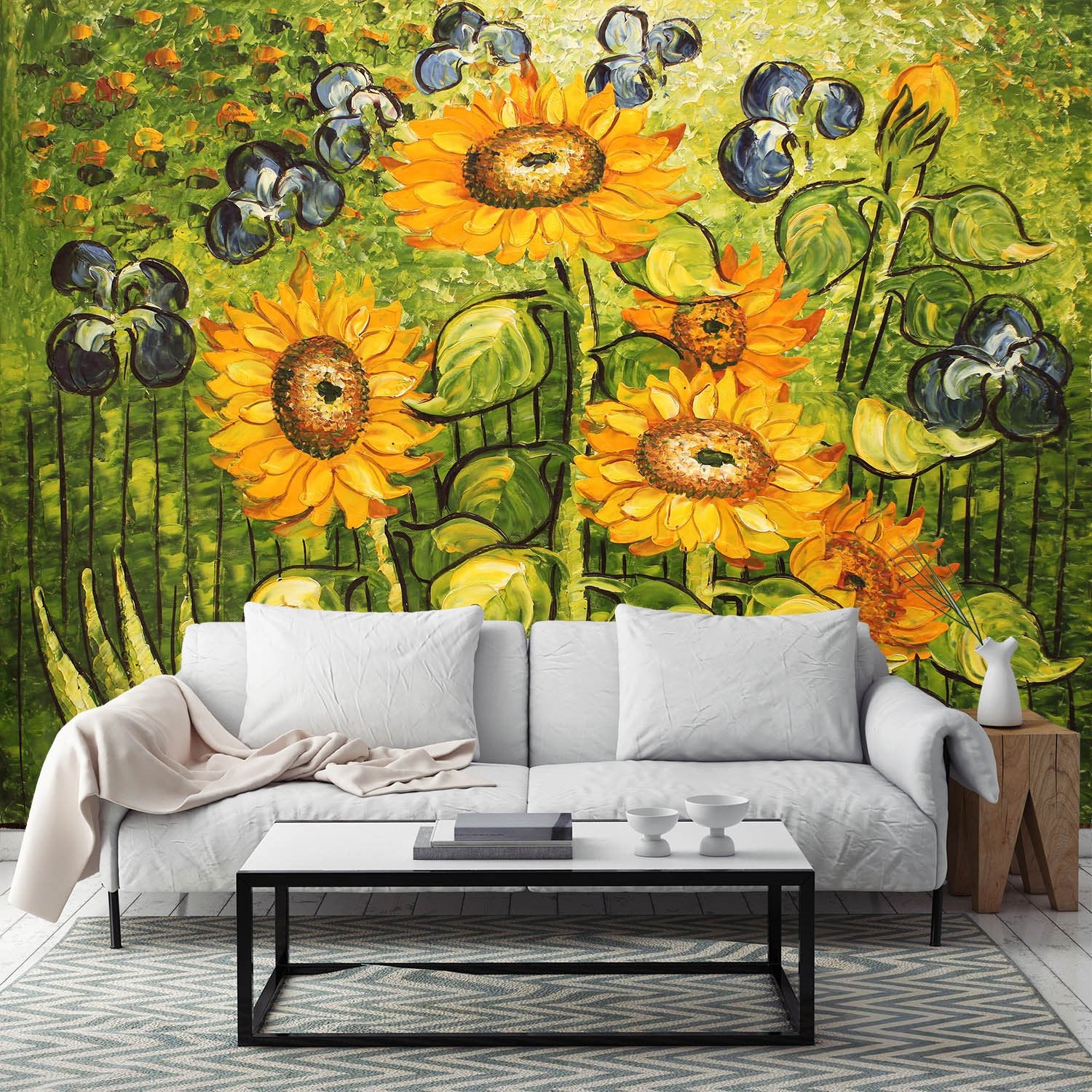 Blossoms Painting Wallpaper AJ Wallpaper