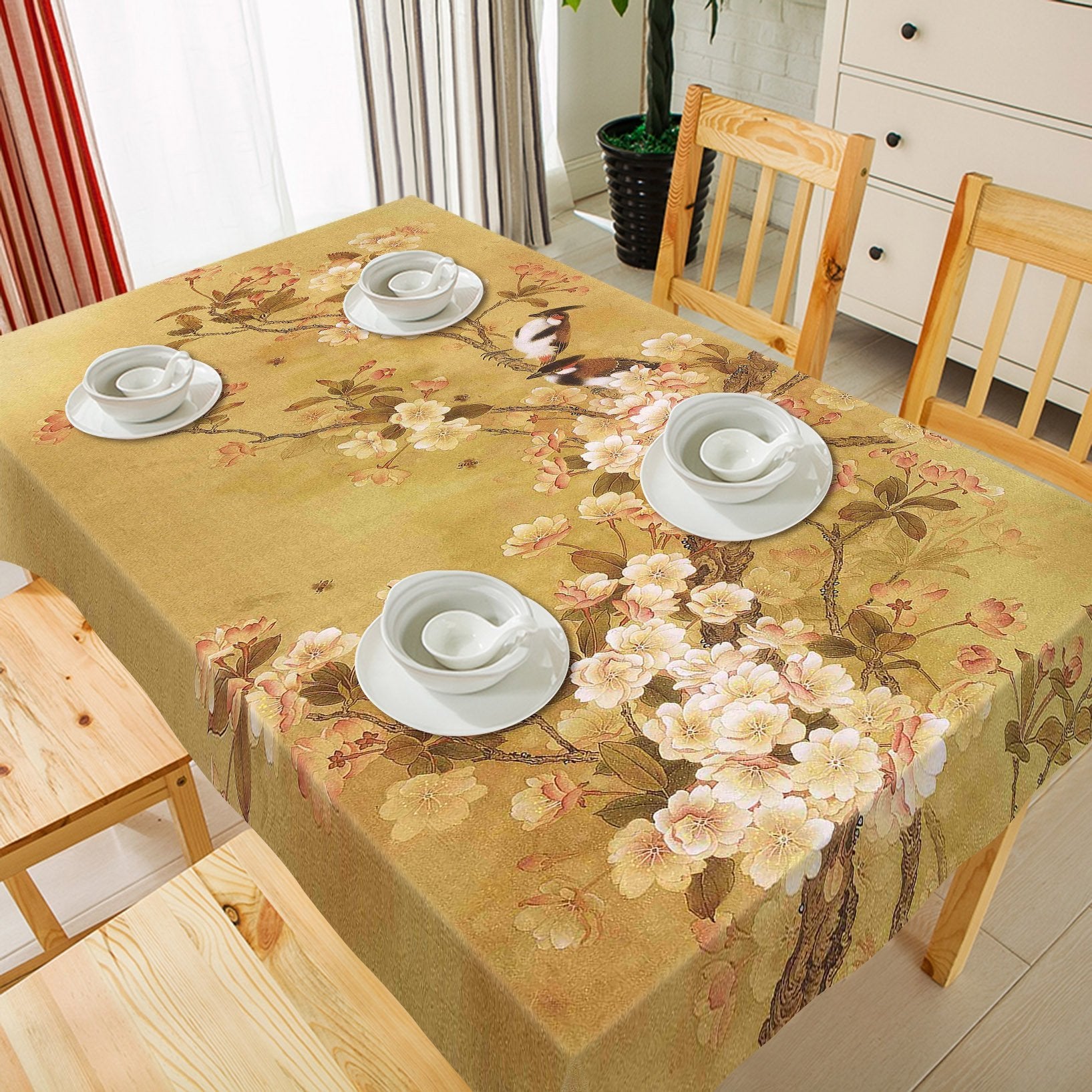 3D Flowers Trees Birds 104 Tablecloths Wallpaper AJ Wallpaper