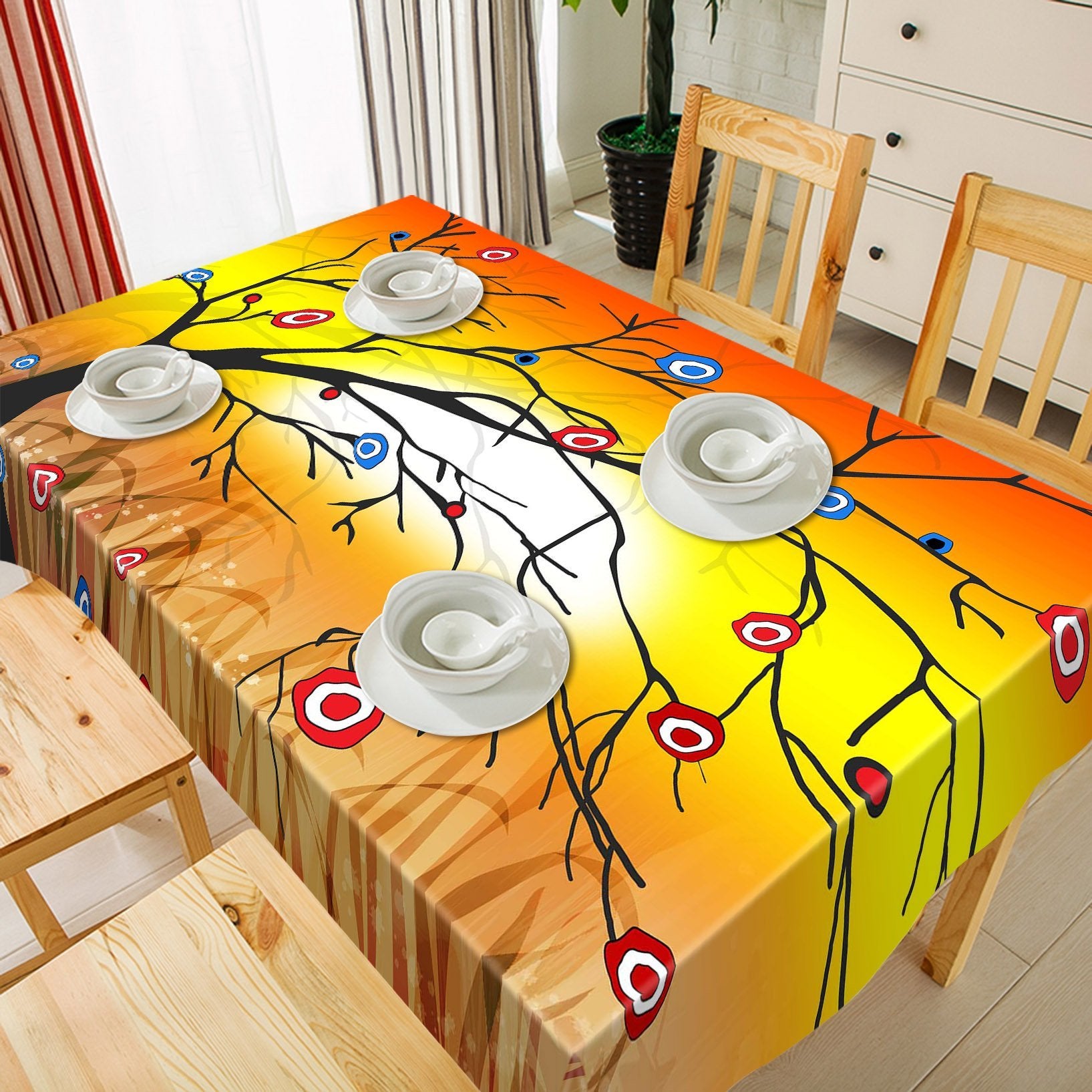 3D Flowers Tree Pattern 268 Tablecloths Wallpaper AJ Wallpaper