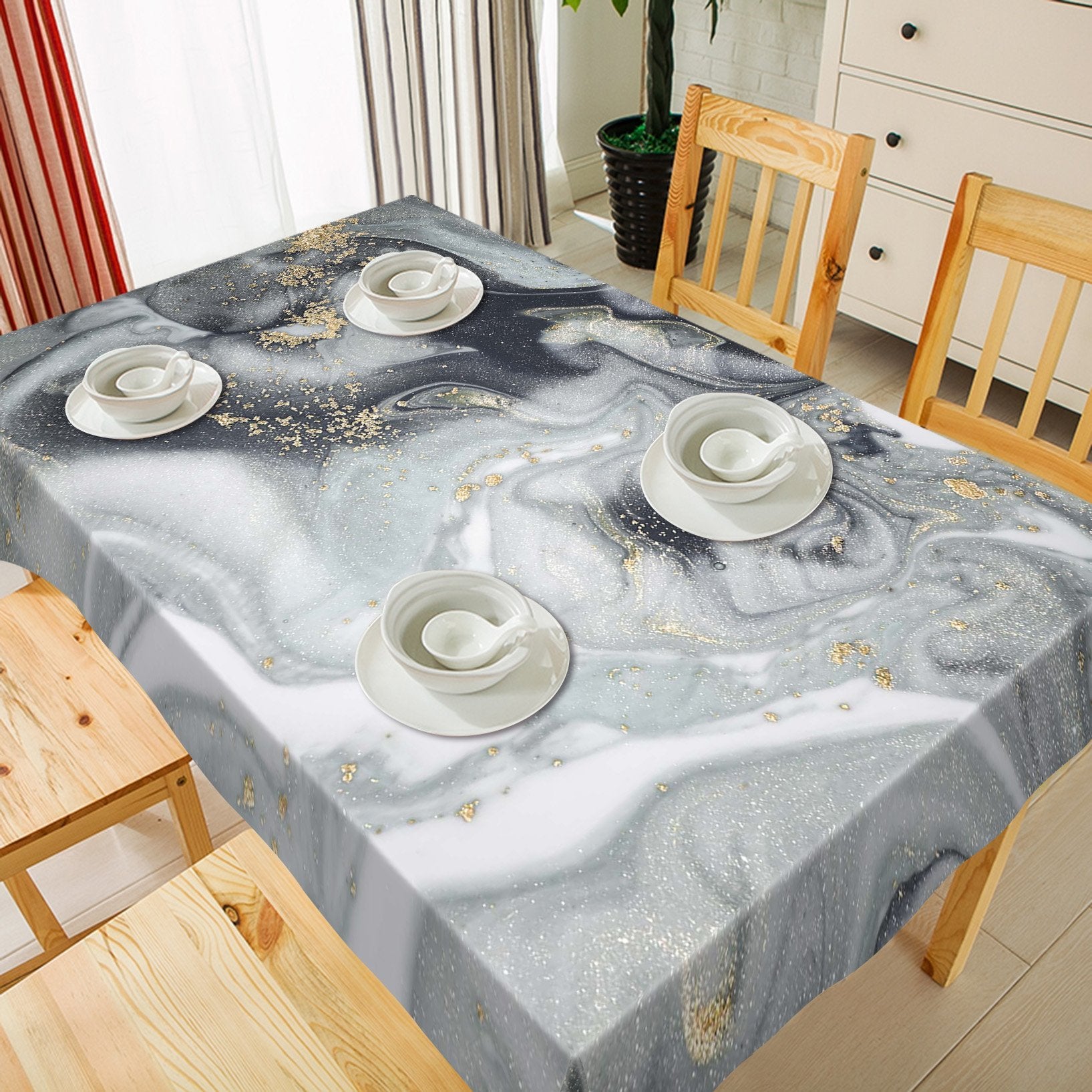 3D Black And Silver Painting 65 Tablecloths Wallpaper AJ Wallpaper