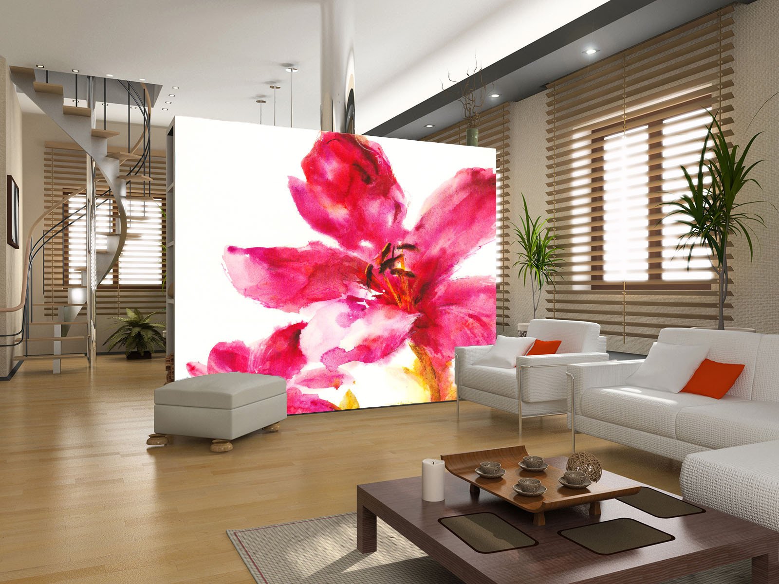 Watercolor Red Flowers Wallpaper AJ Wallpaper