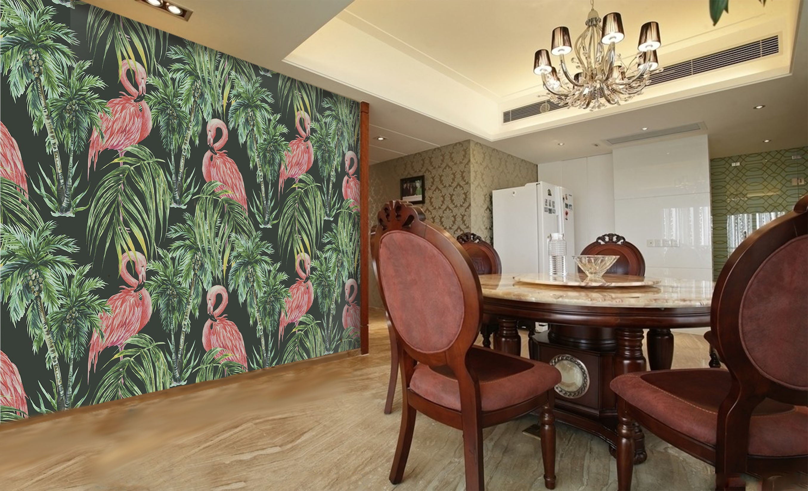 3D Plant Flamingo 016 Wall Murals Wallpaper AJ Wallpaper 2