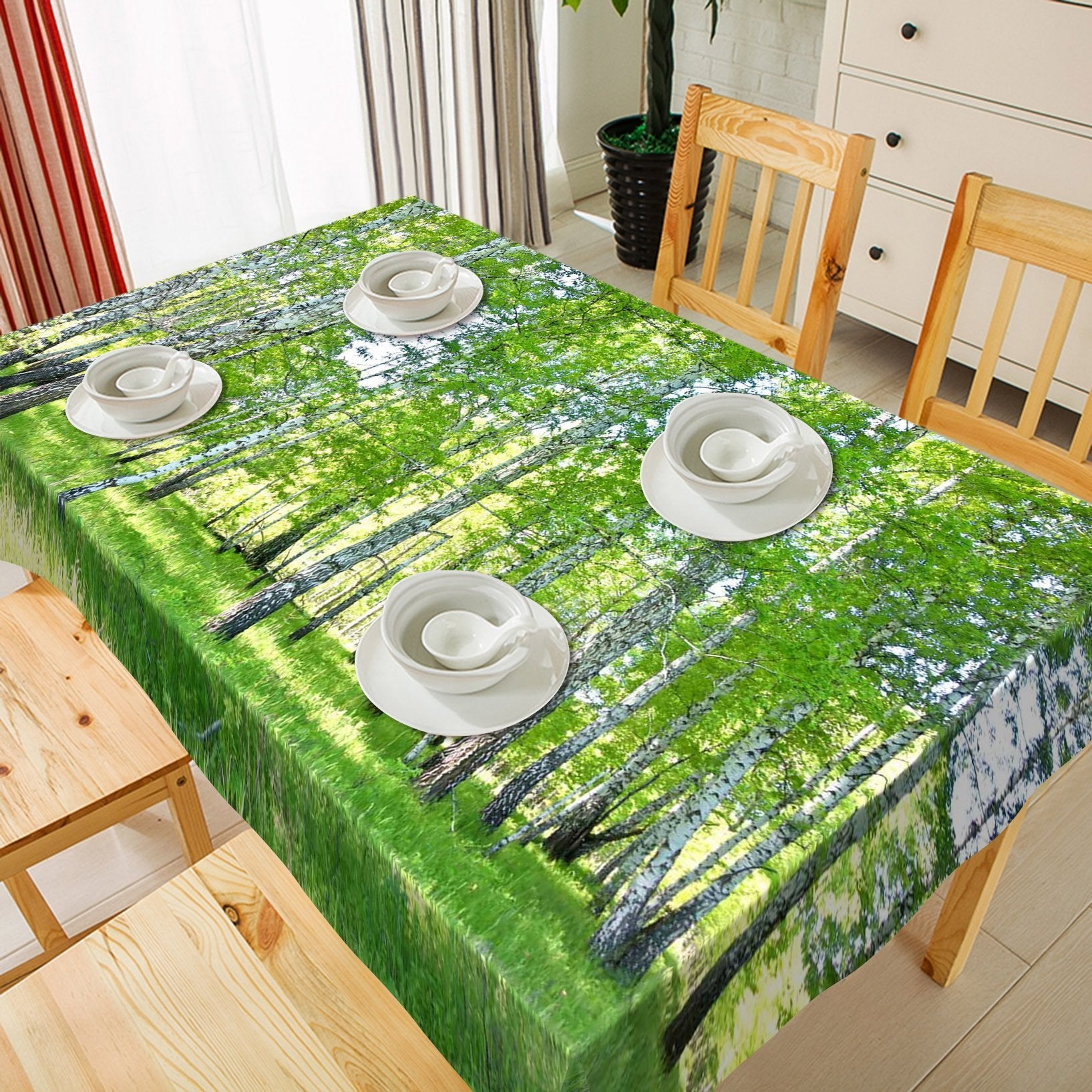 3D Forest Young Trees 82 Tablecloths Wallpaper AJ Wallpaper