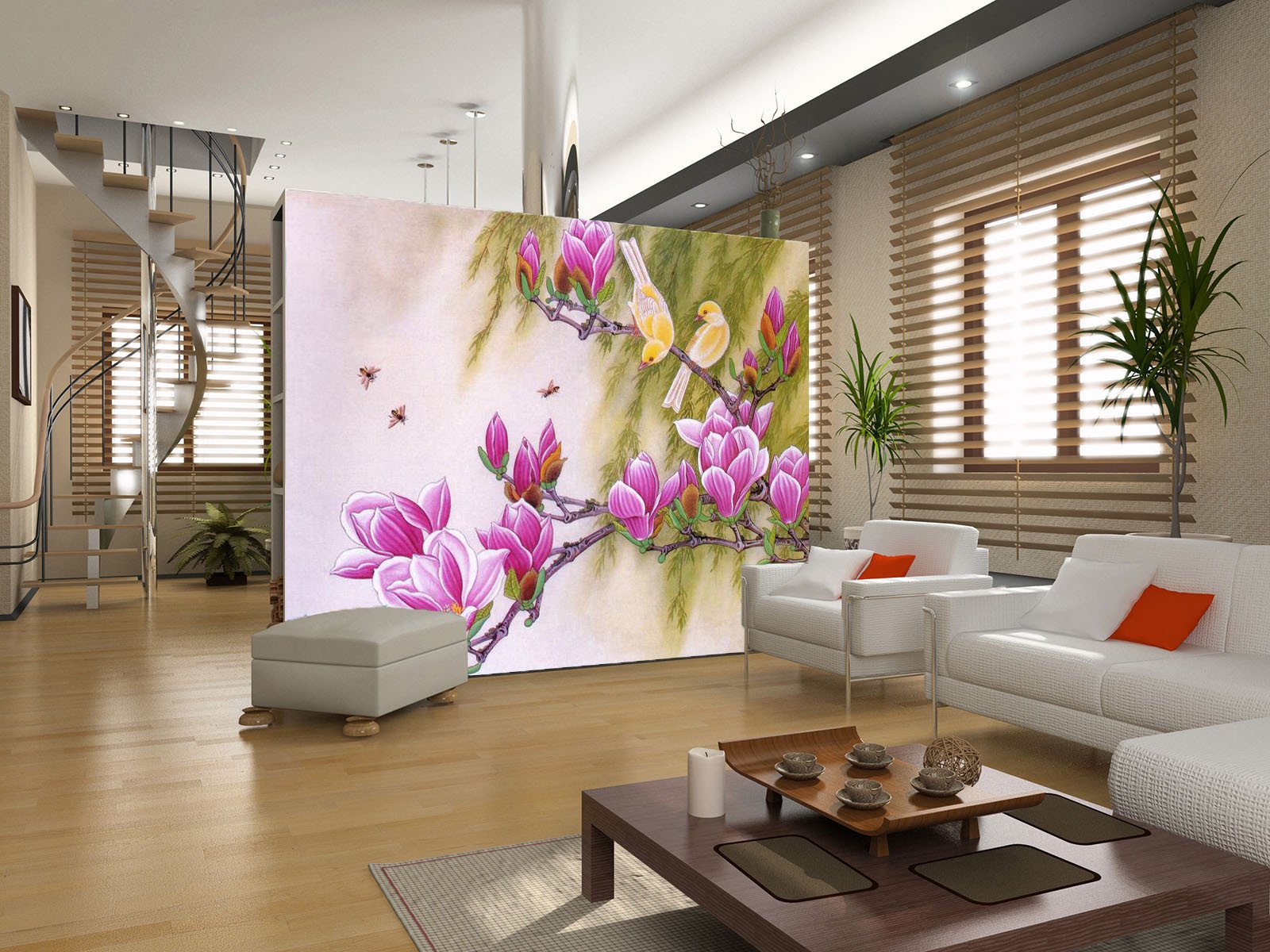 3D Beauty Flower Bird 43 Wallpaper AJ Wallpaper