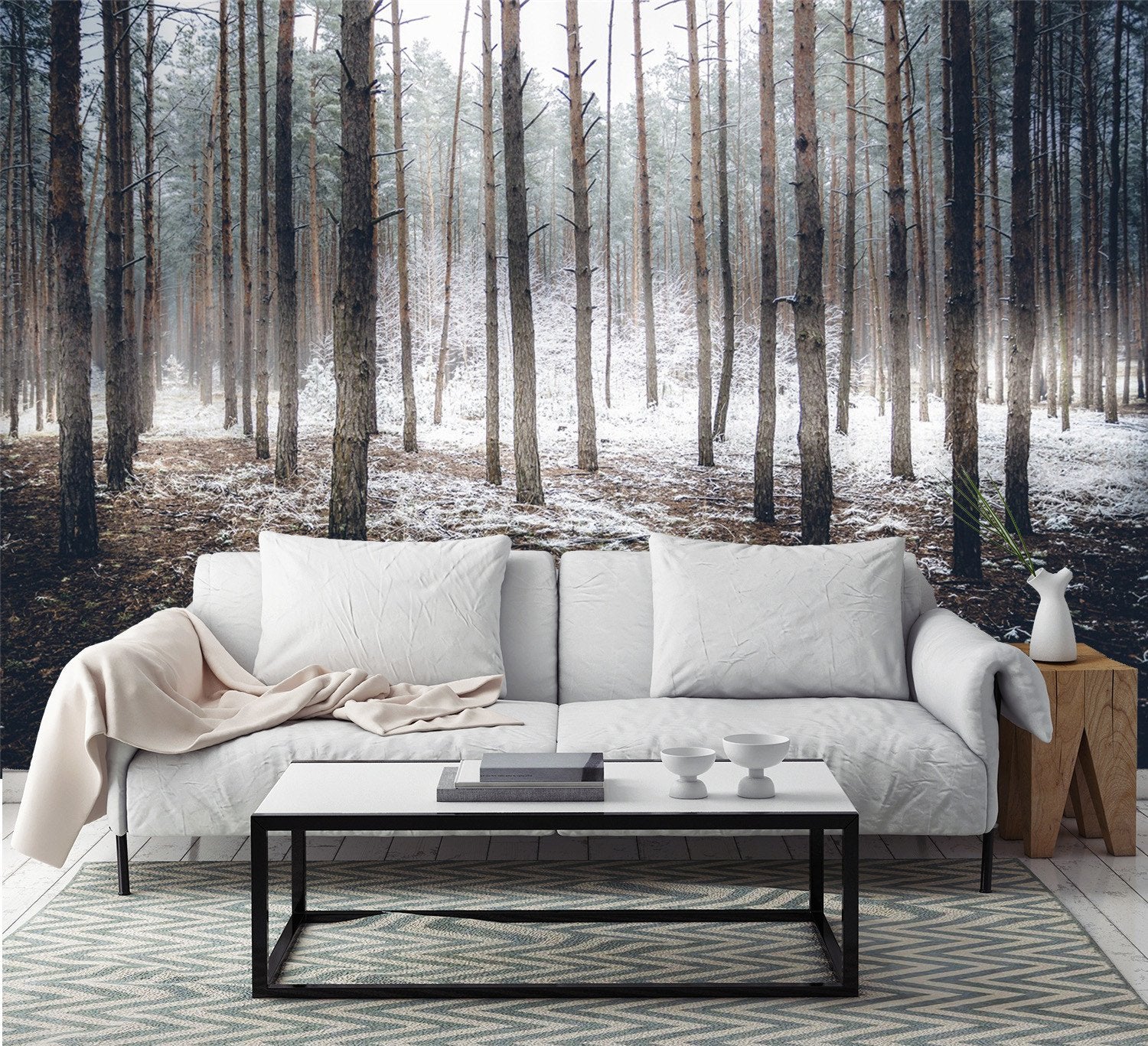 3D Winter Tall Trunk 582 Wallpaper AJ Wallpaper