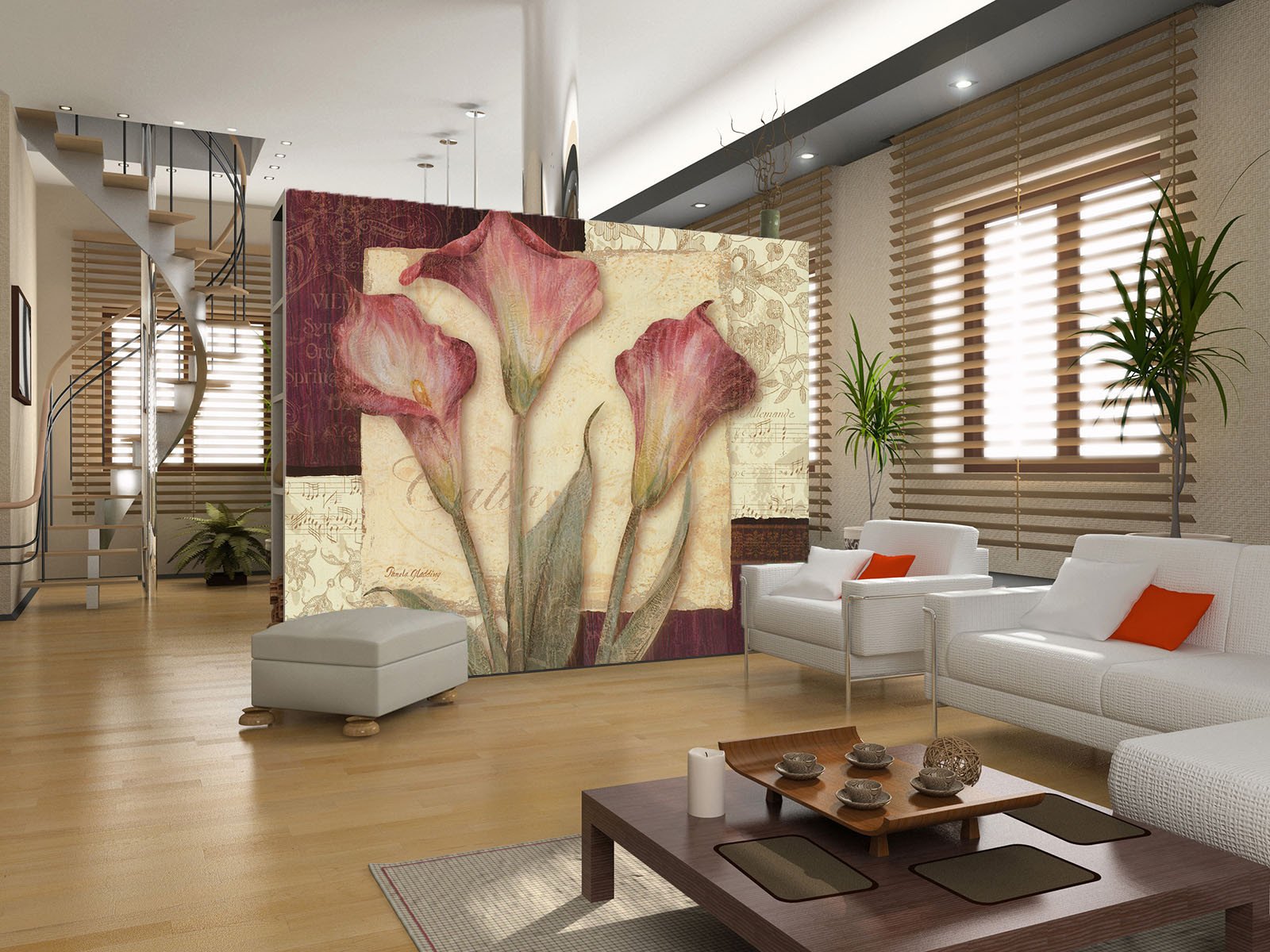 Three Flowers Wallpaper AJ Wallpaper