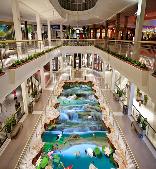 3D Forest Stream Floor Mural Wallpaper AJ Wallpaper 2