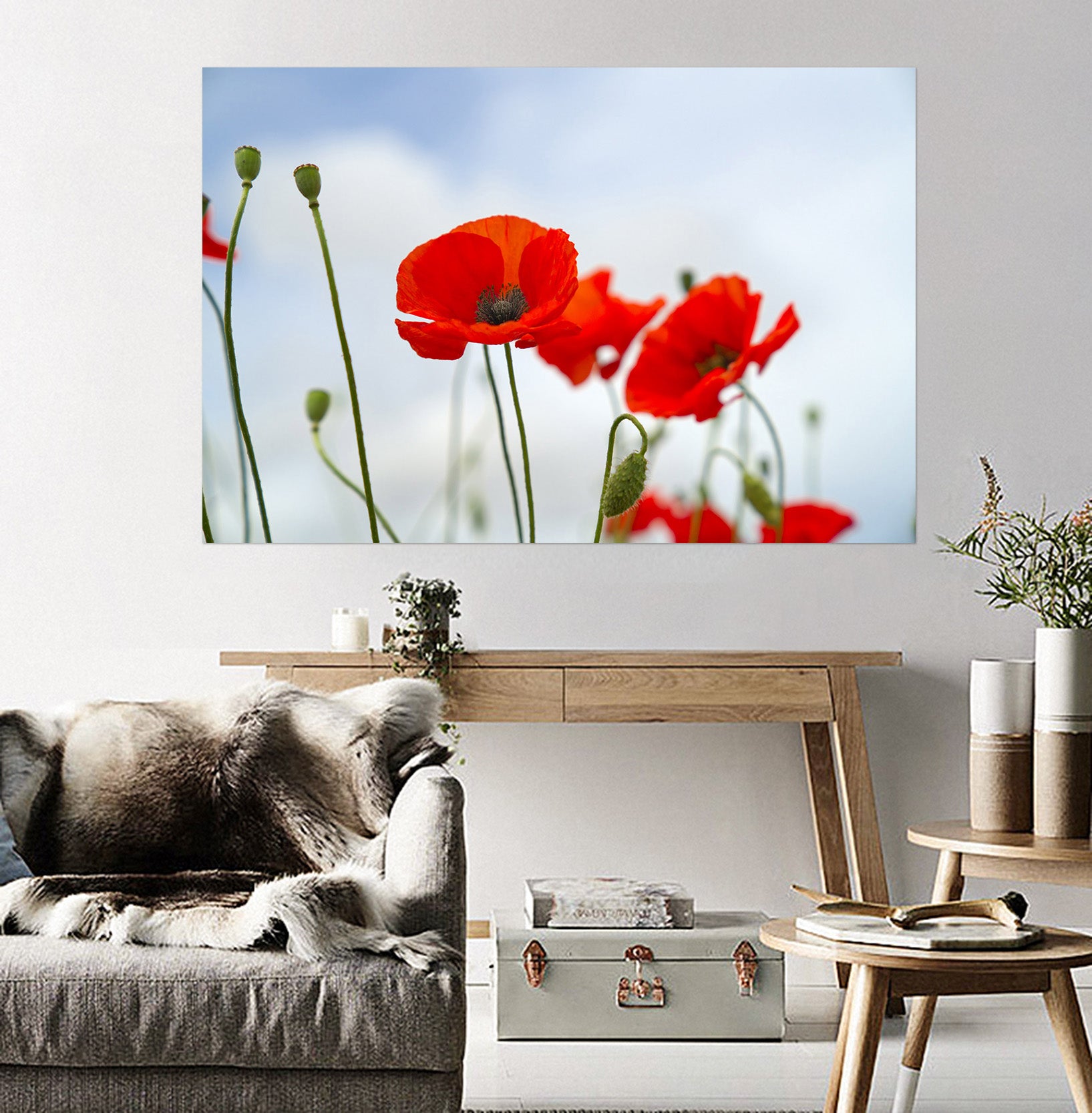3D Red Flowers 132 Marco Carmassi Wall Sticker
