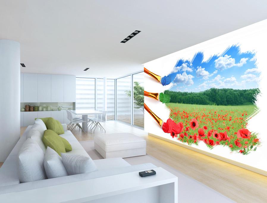 3D Green Fields Blue Sky 8 Wallpaper AJ Wallpaper