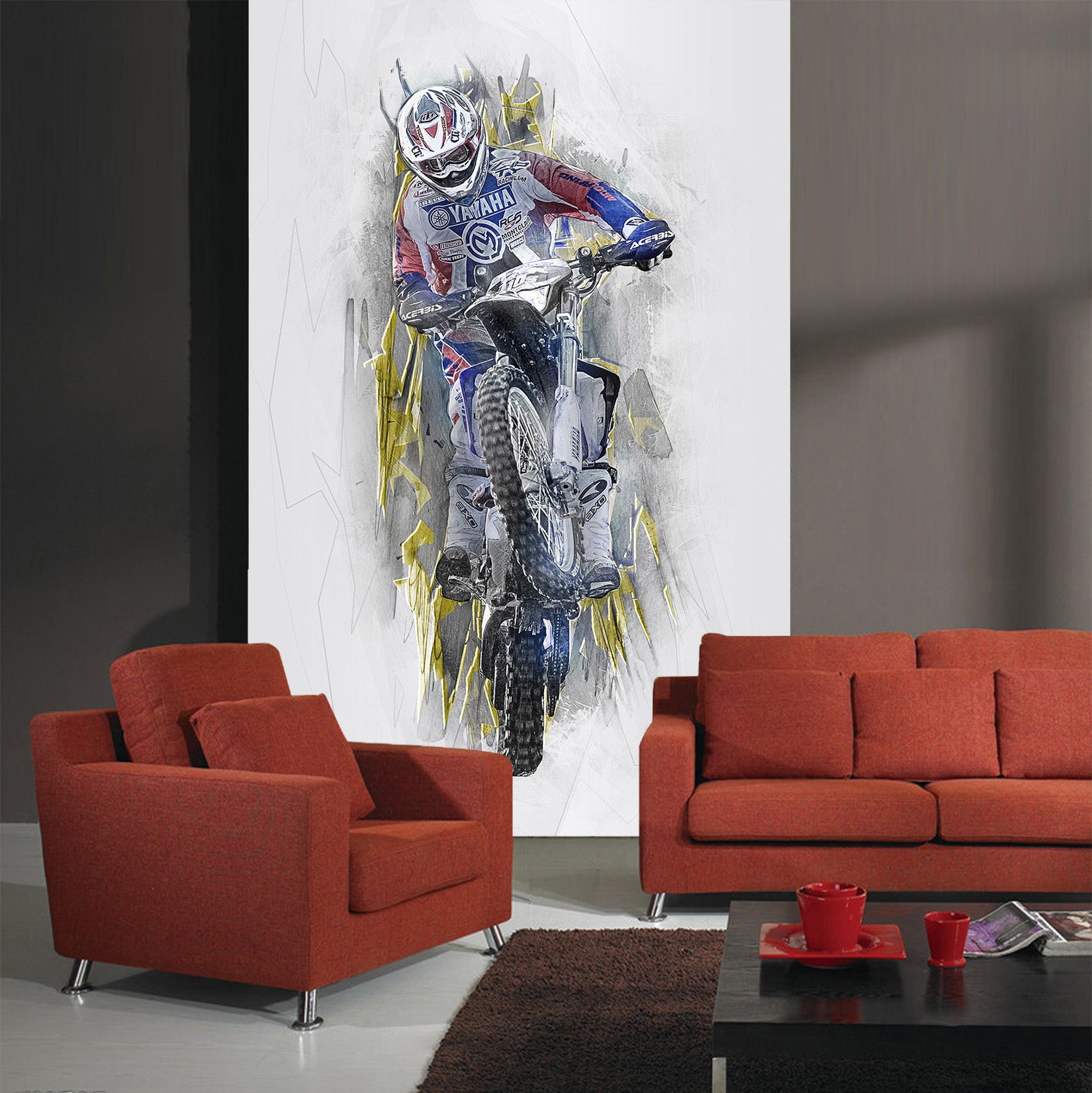 3D Dirt Bike Man 431 Vehicle Wall Murals