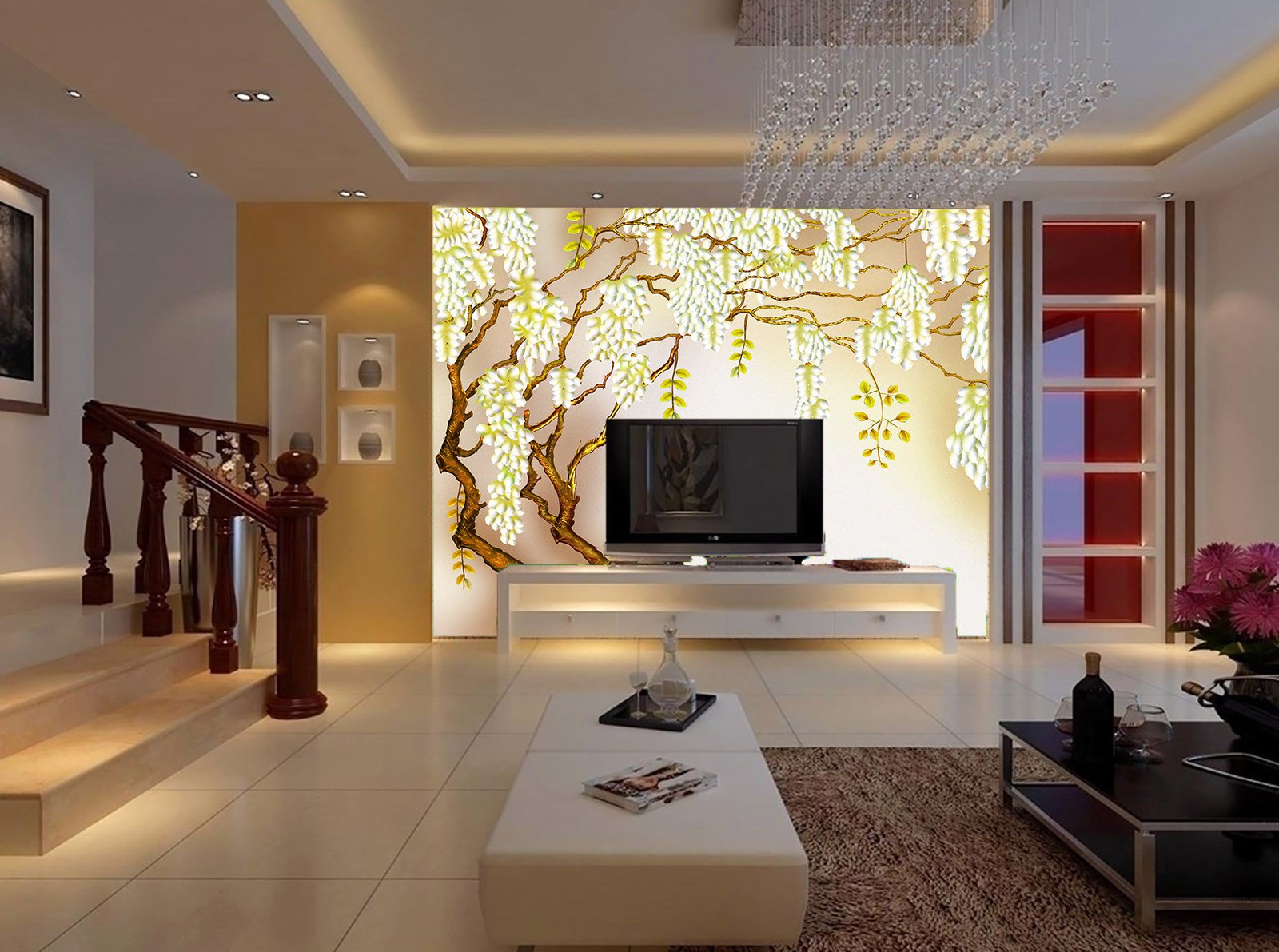 Elegant Blooming Tree Wallpaper AJ Wallpaper 2