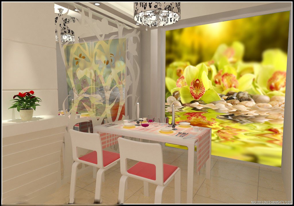 Flowers Pebbles Wallpaper AJ Wallpaper