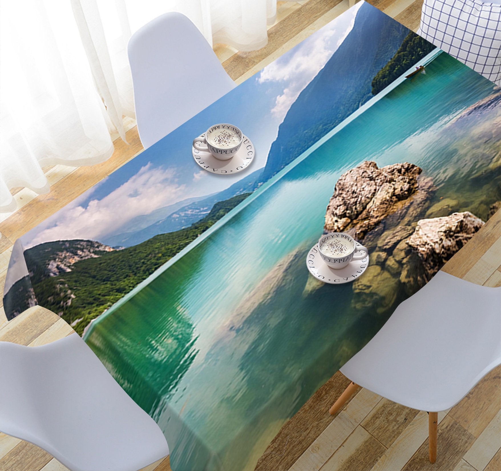 3D Mountain Lake Stones 622 Tablecloths Wallpaper AJ Wallpaper