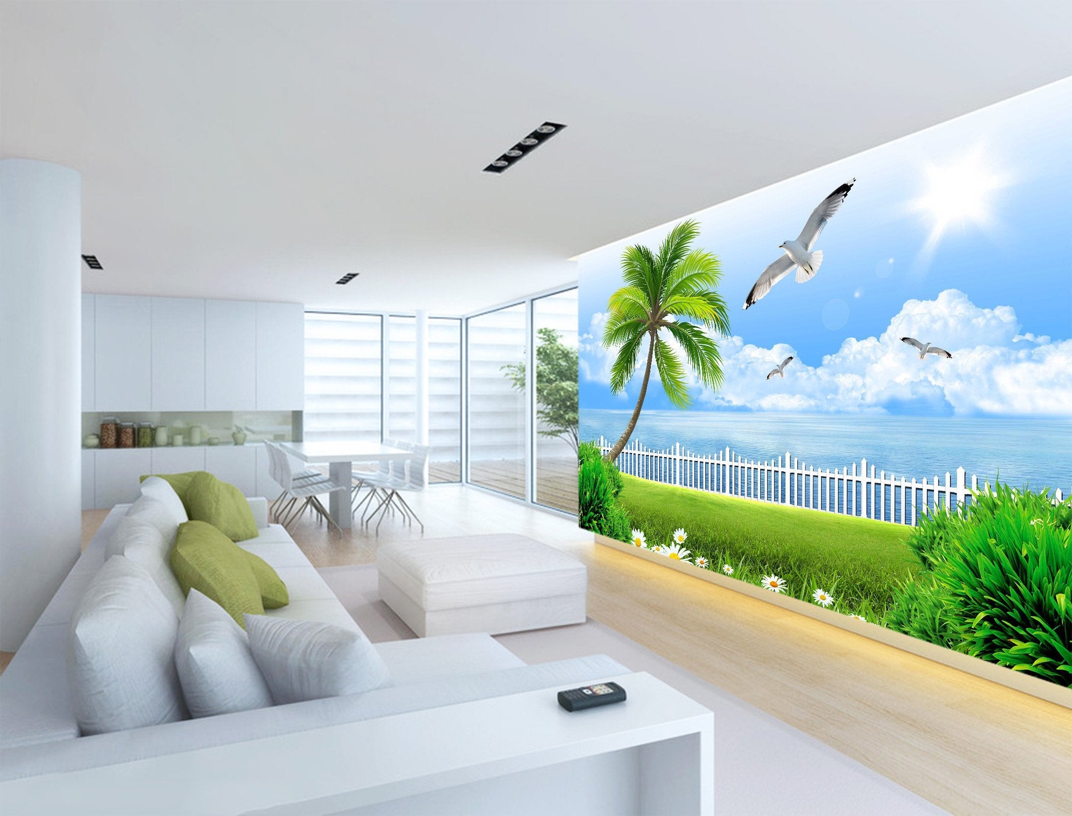 3D Meadow Seagull 761 Wallpaper AJ Wallpaper