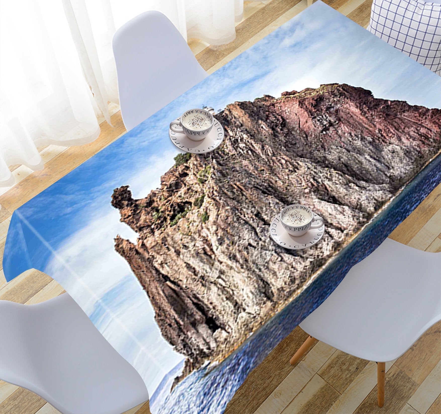 3D Sea Mountain Island 782 Tablecloths Wallpaper AJ Wallpaper