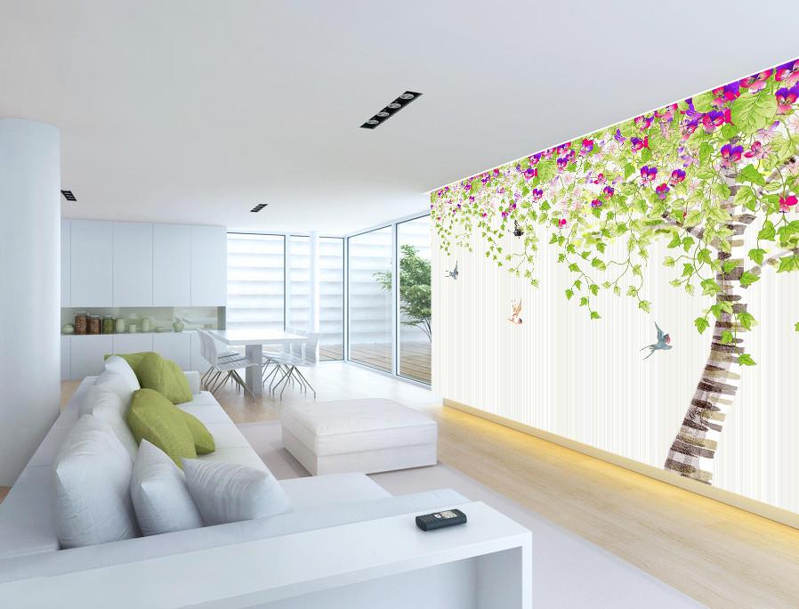 3D Butterfly Tree Flower 19 Wallpaper AJ Wallpaper