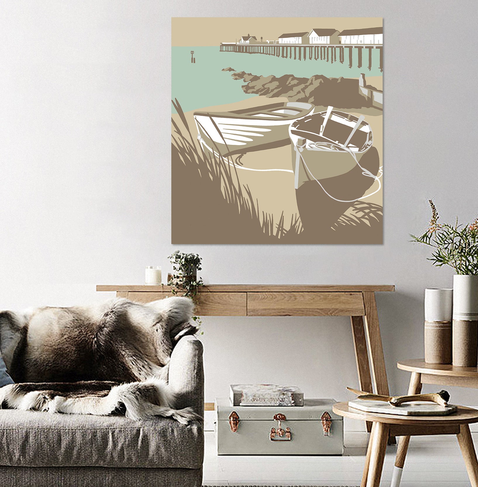 3D Southwold Boats Pier 060 Steve Read Wall Sticker