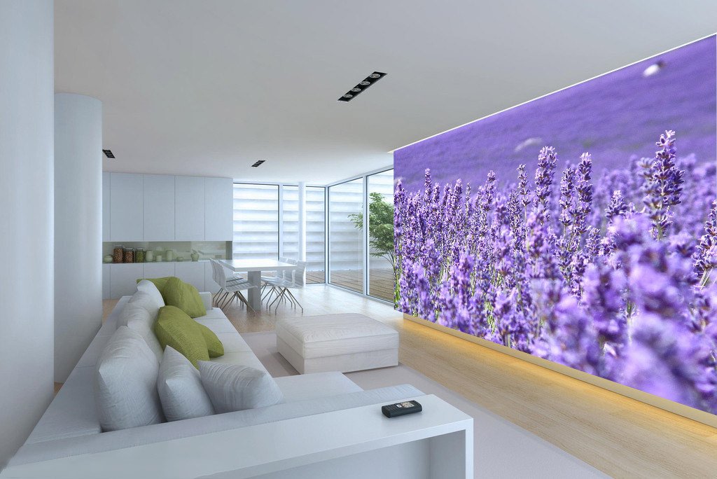 Romantic Purple Flowers Field Wallpaper AJ Wallpaper 2