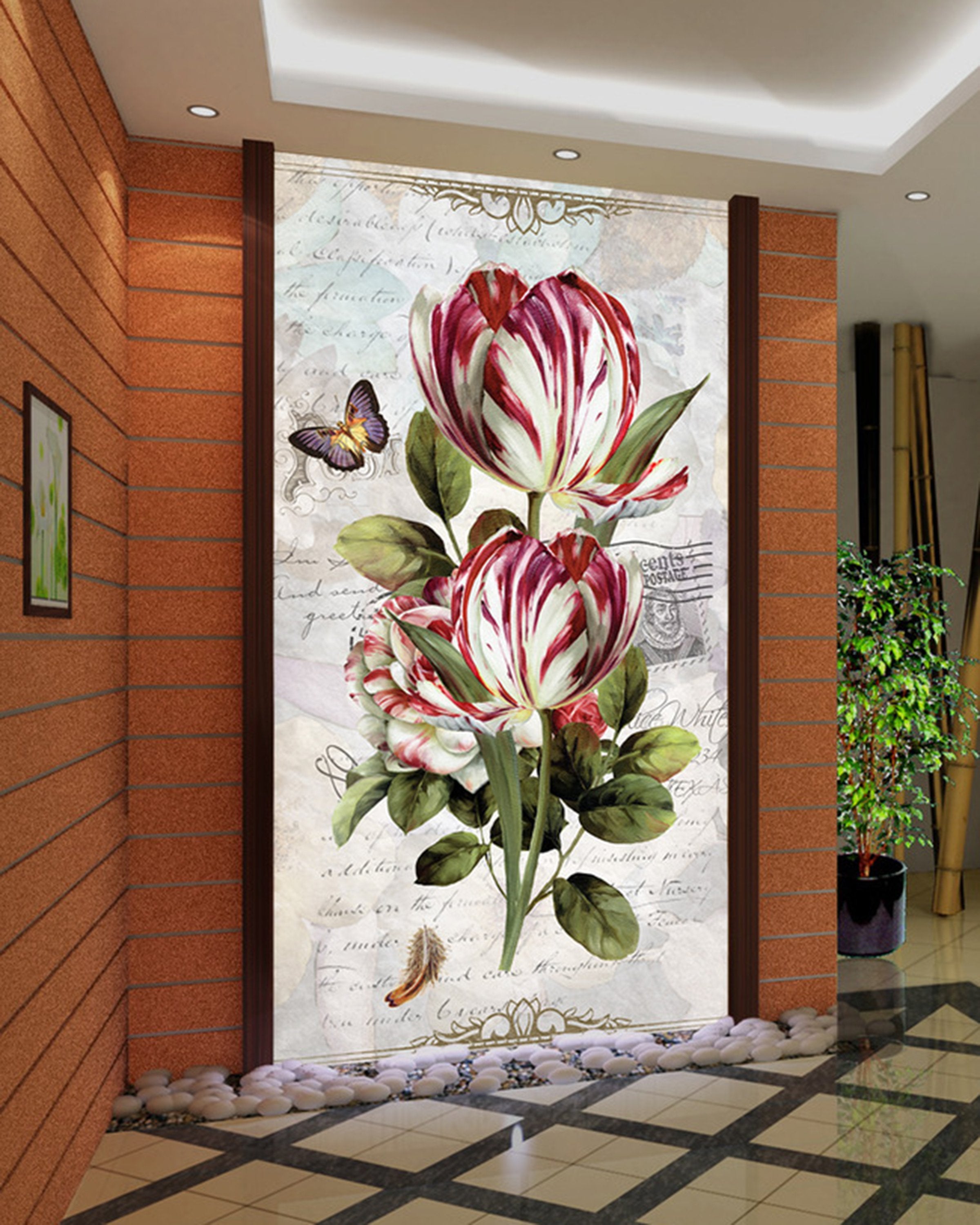 3D Flower 406 Wall Murals Wallpaper AJ Wallpaper 2