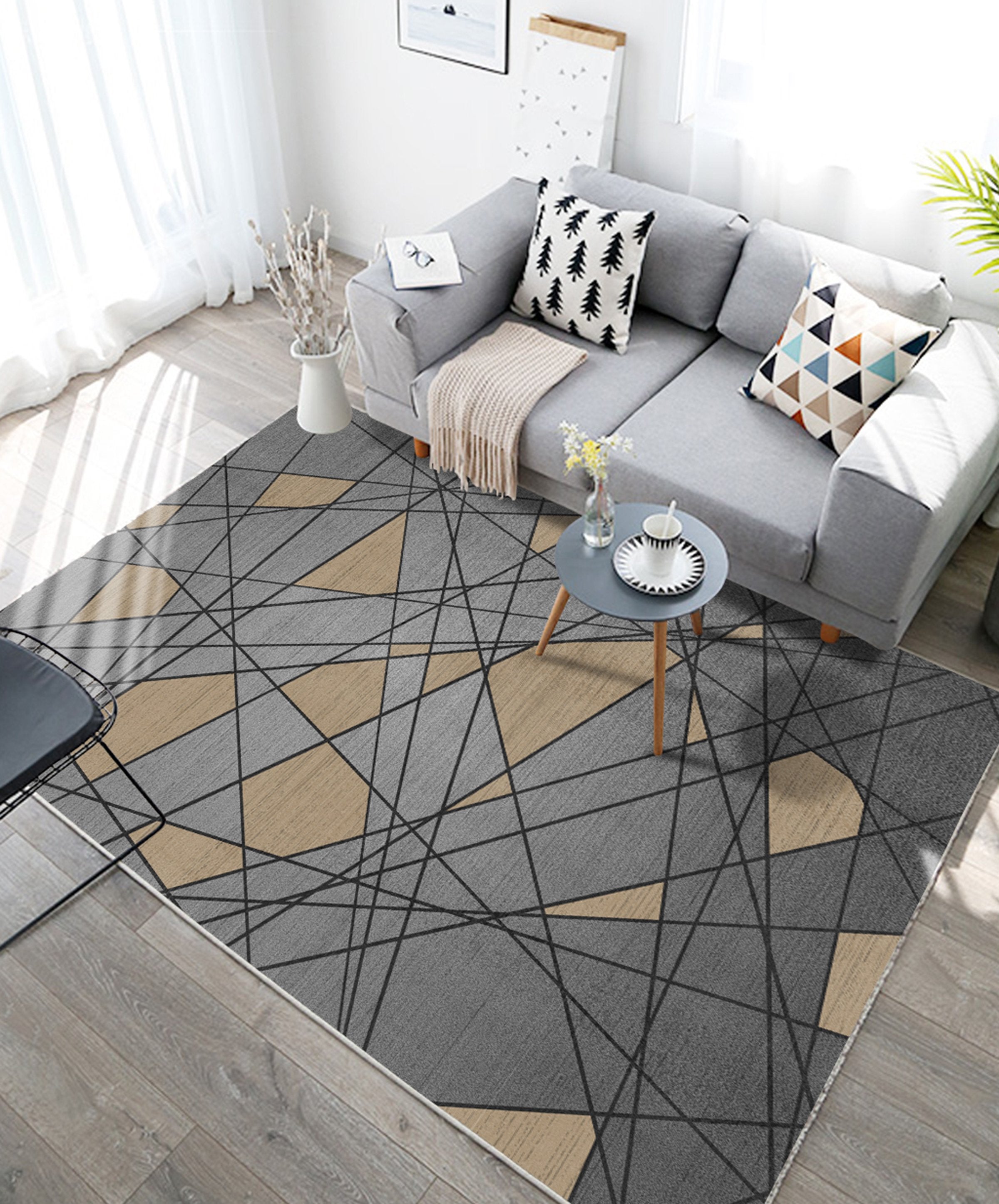 3D Colored Lines WG535 Non Slip Rug Mat Mat AJ Creativity Home