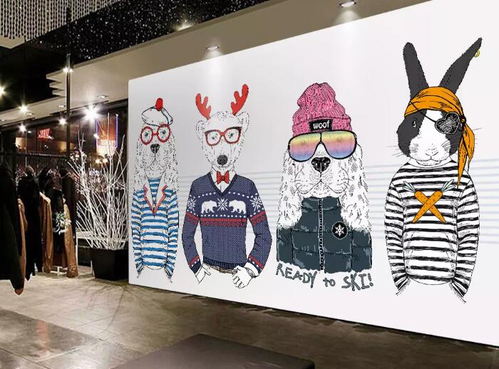 3D Fashion Animal WG09 Wall Murals Wallpaper AJ Wallpaper 2