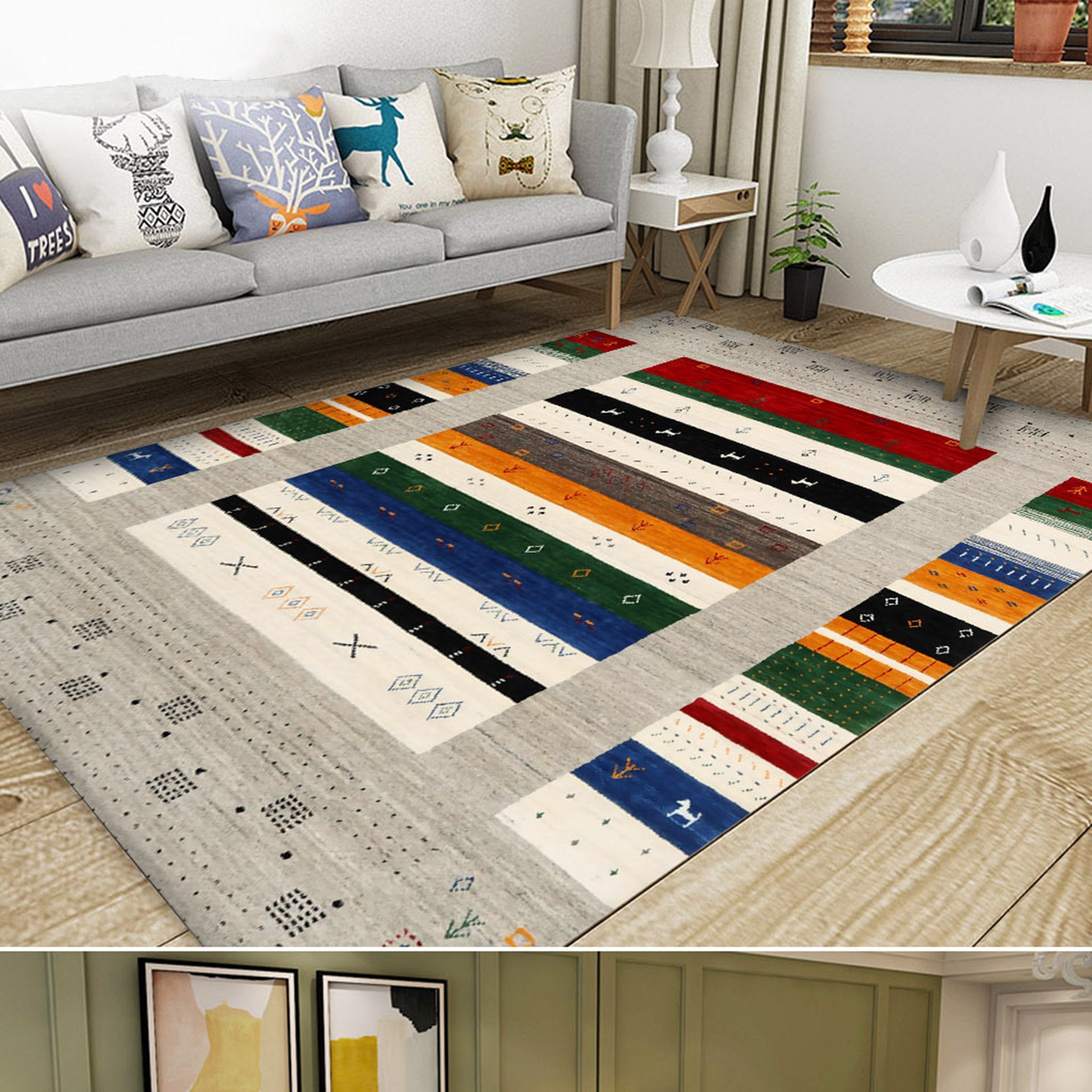 3D Colored Lines WG563 Non Slip Rug Mat Mat AJ Creativity Home