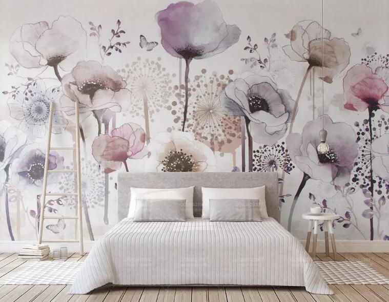 3D Colored Flowers WG89 Wall Murals Wallpaper AJ Wallpaper 2