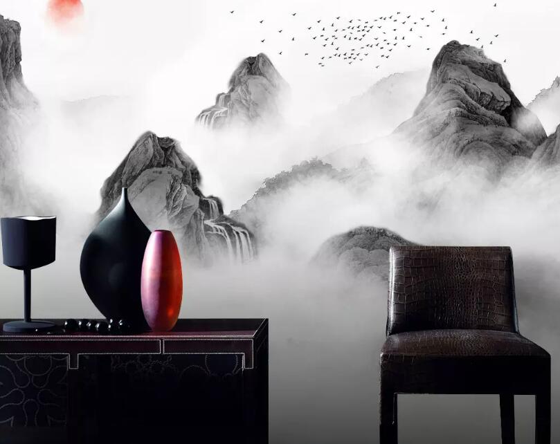 3D Misty Valley WG24 Wall Murals Wallpaper AJ Wallpaper 2