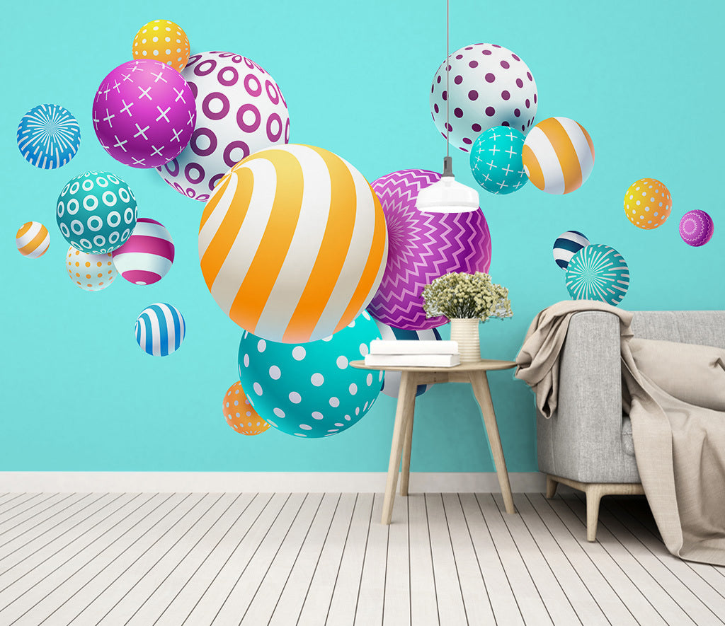 3D Colored Balls WC001 Wall Murals