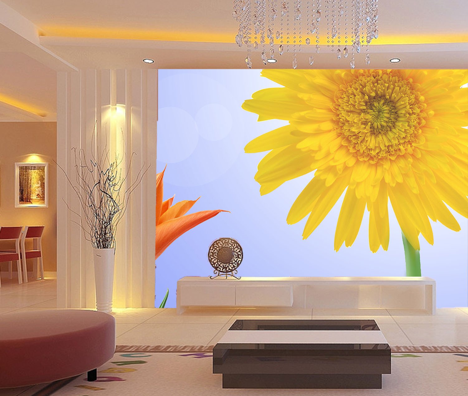 Bright Yellow Flower Wallpaper AJ Wallpaper