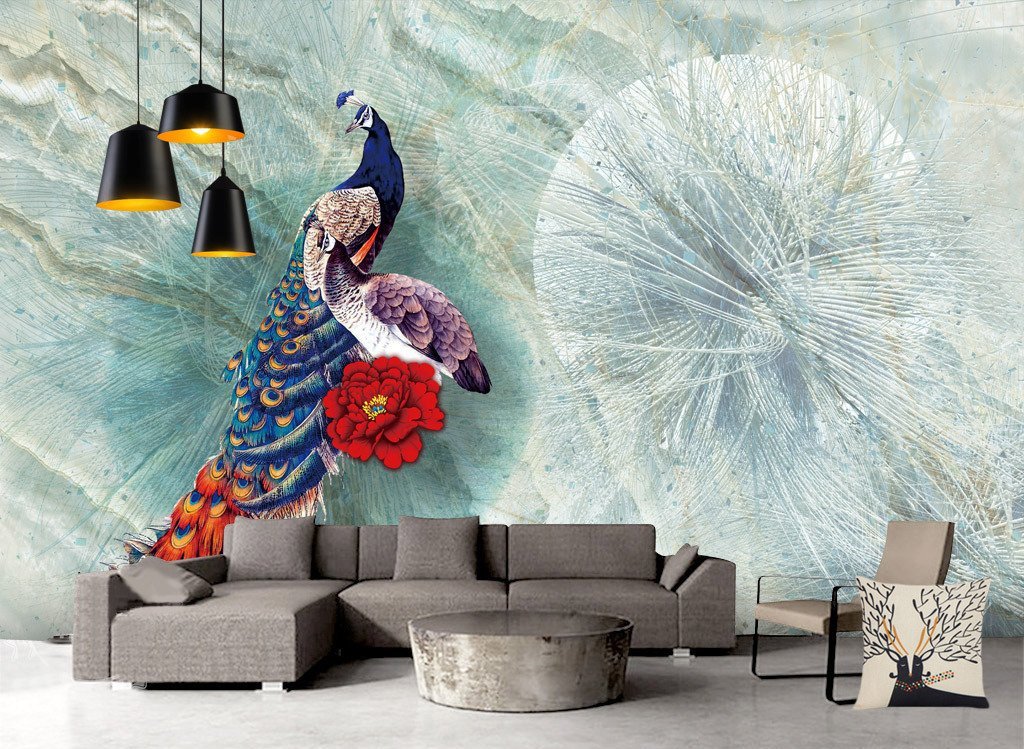 3D Peacock 339 Wall Murals Wallpaper AJ Wallpaper 2