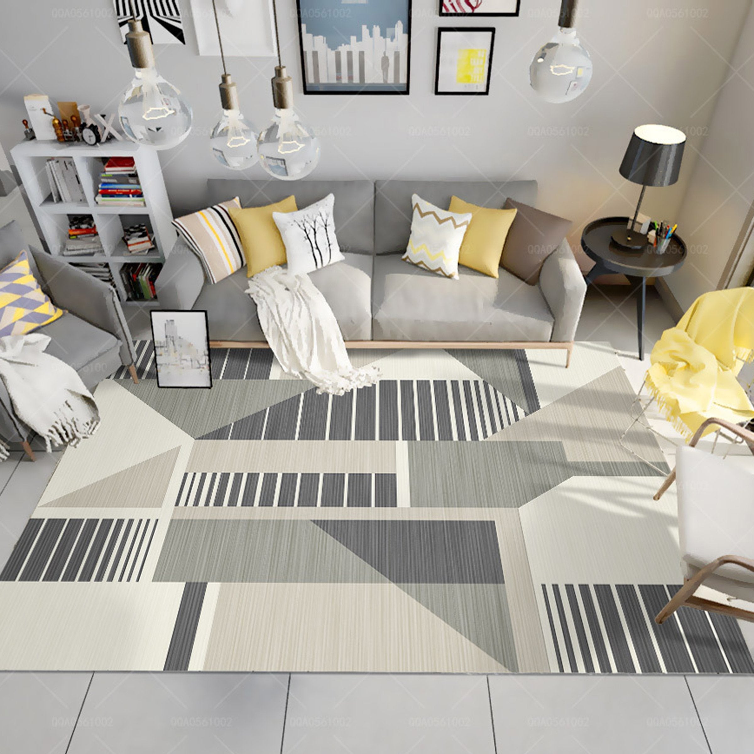 3D Modern Geometric Pattern WG413 Non Slip Rug Mat Mat AJ Creativity Home