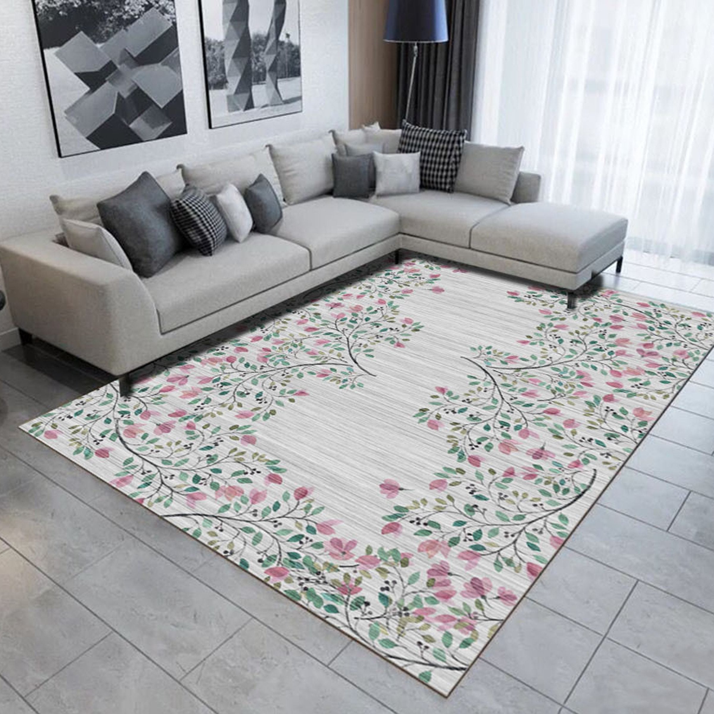 3D Flower Leaves WG497 Non Slip Rug Mat Mat AJ Creativity Home