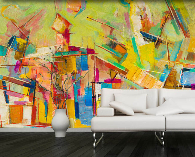 3D Orange Painting WG166 Wall Murals