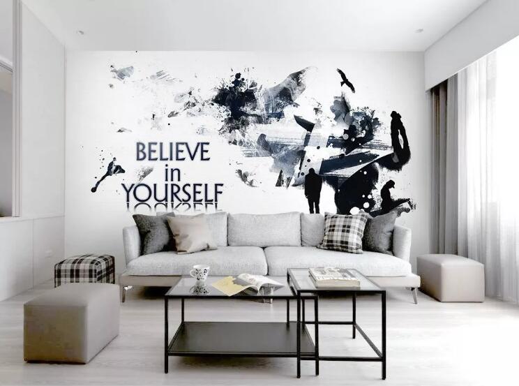 3D Graffiti Black WG56 Wall Murals Wallpaper AJ Wallpaper 2