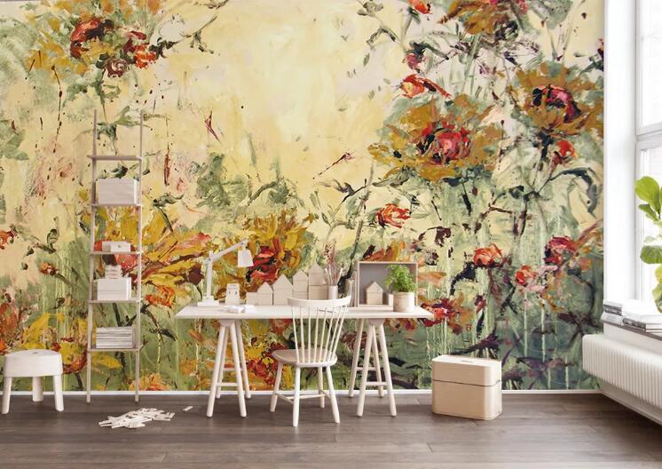 3D Colored Flowers 291 Wall Murals Wallpaper AJ Wallpaper 2