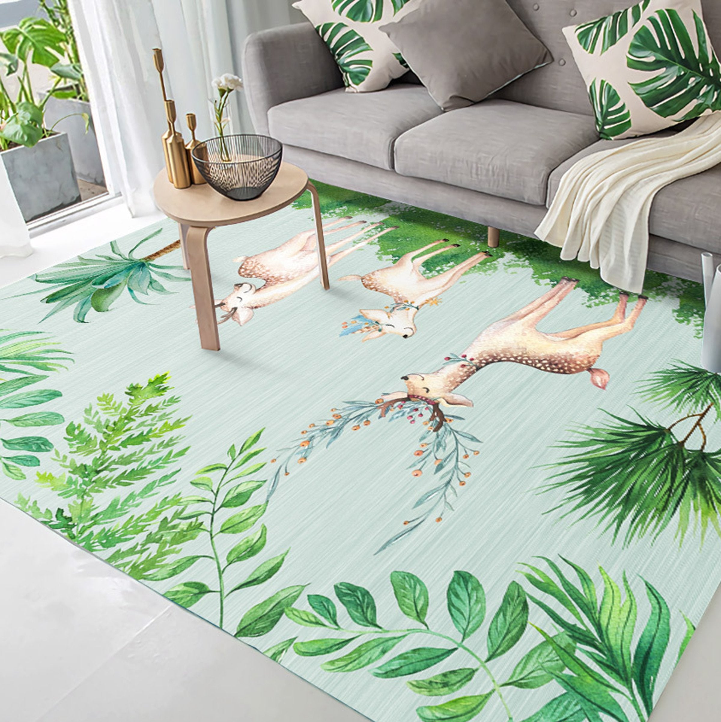 3D Animal Forest WG306 Non Slip Rug Mat Mat AJ Creativity Home