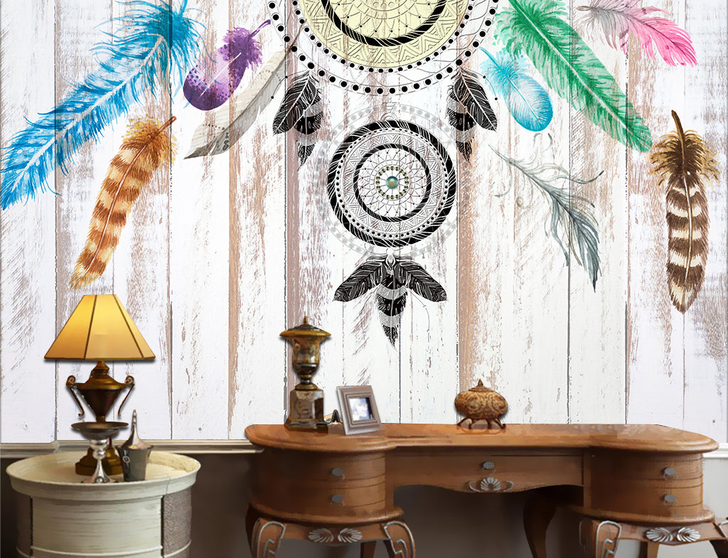 3D Feather Decoration WG183 Wall Murals